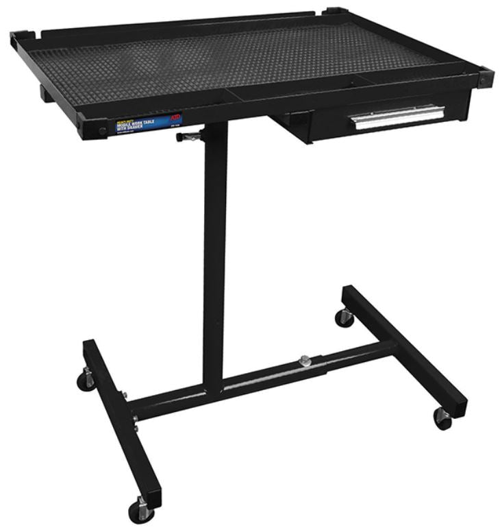 MOBILE WORK TABLE W/ DRAWER, BLACK