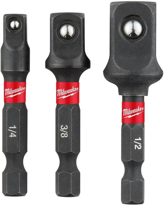 IMPACT ADAPTER SET 1/4" HEX TO SQAURE DRIVE