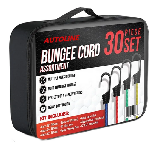 FORTEM BUNGEE CORD ASSORTMENT, 30 PACK