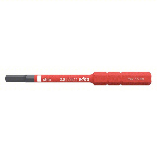 SLIMLINE INSULATED HEX BIT, 3MM