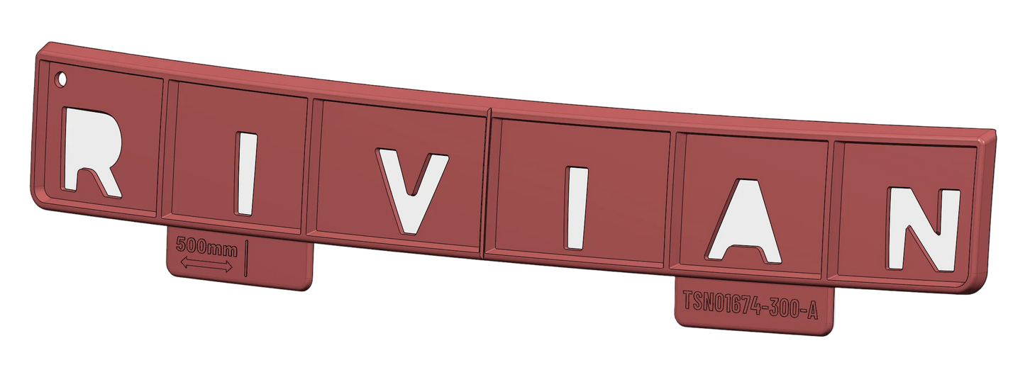 R2 LIFTGATE EMBLEM JIG, "RIVIAN"