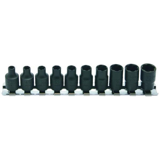 BOLT EXTRACTOR SET, 4MM - 10MM, 1/4" DRIVE